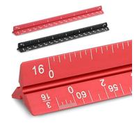 Lot de 2 règles architecturales de 15,2 cm à petite échelle - Règle de poche en aluminium pour architectes, ingénieurs, artistes, dessinateurs, dessins, rédaction