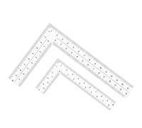 Lot de 2 règles d'angle en forme de L à 90° en acier inoxydable avec double échelle, équerres de charpentier à angle droit pour ingénieurs, charpentier, outils de charpentier en forme de L
