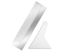 Lot de 2 règles de peinture diamant antirouille - Outil de règle diamant 5D avec 400 grilles vides pour le dessin - Foret partiel rond complet pour peinture diamant DIY