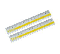Lot de 2 règles droites professionnelles en aluminium de 15 cm avec marquage à contraste élevé pour architectes, artistes, ingénieurs