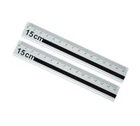 Lot de 2 règles droites professionnelles en aluminium de 15 cm avec marquage à contraste élevé pour architectes, artistes, ingénieurs, règle d'école portable