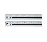 Lot de 2 règles droites professionnelles en aluminium de 15 cm avec marquage à contraste élevé pour architectes, artistes, ingénieurs, outils de mesure de précision