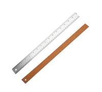 Lot de 2 règles en acier inoxydable avec dos en liège et bords droits en pouces et centimètres pour dessin, couture, travail du bois, école, bureau, 35,6 cm