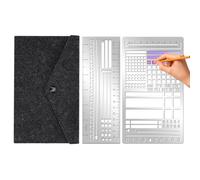 Lot de 2 règles en acier inoxydable pour journal , carnet de notes