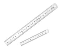 Lot de 2 règles en métal de 30 cm et 15 cm - En acier inoxydable - Pour l'école, le bureau, le dessin