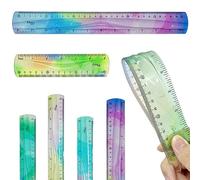 Lot de 2 Règles Flexibles de Dégradé de Couleur - Pliable et Souple 15 cm et 30 cm - Graduation en Pouces et Centimètres - Pour Bureau, École, Maison
