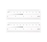 Lot de 2 règles flexibles en plastique blanc de 10,2 cm - Échelle de 0,1 mm - Règle droite pliable - Outil de mesure pour usine - Outils de dessin transparents - Matériel pédagogique - Outils de