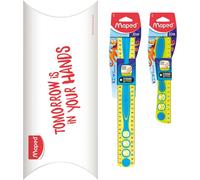 Lot De 2 Règles Kidy'grip-Règle 20 Cm + Règle 30 Cm-Règle De Traçage-Système Grip Antidérapant,Graduation Ultra-Lisible-Bleu/Vert
