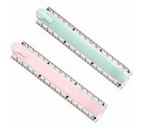 Lot de 2 règles pliables en plastique transparent - Règle géométrique - Papeterie d'école pour étudiants et enfants (couleur aléatoire)