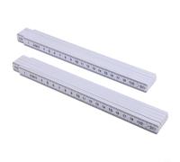 Lot de 2 règles pliantes de 2 m en plastique ABS pour charpentier avec angles de verrouillage - Échelle double face - Design compact en dix parties