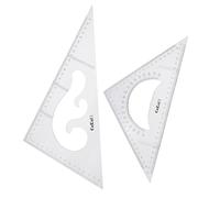 Lot de 2 règles triangulaires 30/60 et 45/90 triangles, équerres, règle de géométrie précise, graduation, dessin, règle de mesure - 30 cm