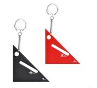 Lot de 2 règles triangulaires en alliage d'aluminium, rapporteur 45/90 degrés, outil d'angle carré pour le travail du bois, la menuiserie, design compact porte-clés, noir et rouge