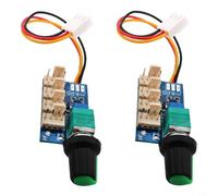 Lot de 2 régulateurs de ventilateur PWM - 4 canaux - 0 à 100 % - Réglage de la vitesse pour boîtier PC - Ventilateur CPU DC 12 V 3 A par canal - Carte compacte - 36 x 23 mm - Réglage manuel