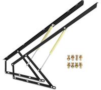 Lot de 2 rehausseurs de lit pneumatiques pour lit de rangement - Noir/blanc - Mécanisme de levage hydraulique à ressort à gaz pour canapé-lit, boîte de rangement