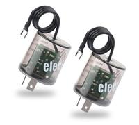 Lot de 2 relais clignotants LED à 2 broches avec fil de terre, relais clignotant de voiture 12 V pour fixer les clignotants LED clignotants, accessoires de voiture universels pour voiture, camion, SUV