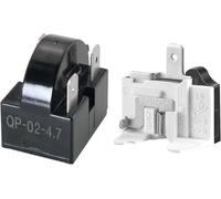 Lot de 2 relais de compresseur de réfrigérateur et kit de surcharge QP2-4R7 4,7 Ohm 3 broches Relais de démarrage PTC pour réfrigérateur Remplace 6750C-0005P Protecteurs de surcharge pour