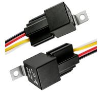 Lot de 2 relais de voiture 12 V 40 A 12 V 40 A 4 broches SPDT JD1914 avec faisceau de câbles, prise et diode intégrée, interrupteur de relais de commutation pour voiture, camion, moto, camionnette et