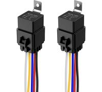 Lot De 2 Relais Etanches Interrupteur 40/30a, Faisceau De Câbles 12 Awg Avec Diode Intégrée, 12v Cc, 5 Broches Spdt, Relais Automobiles, Fils Chauds