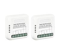 Lot de 2 relais multifonctions 8 modes en 1, étape par étape, temporisé 3 minutes, monostable, commutateur, alternance A/B, 3/4 séquences de lumière, montage encastré et barre DIN, silencieux avec