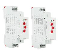 Lot de 2 relais temporisés multifonctionnels avec minuteur AC DC Contacteur Isolateur avec 10 fonctions Montage sur rail DIN Marche/Arrêt Minuterie Relais temporisé GRT8-M1