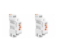 Lot de 2 relais temporisés multifonctions modulaires, AC/DC 12 V 24 V 220 V, 2 échanges SPDT 16 A, 10 fonctions, minuterie 0,1 s-10 jours, 1 module DIN, GRT8-M2-W240