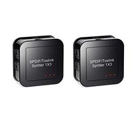 Lot de 2 répartiteurs audio numériques optiques 1 x 3, diviseur audio numérique à fibre optique SPDIF Toslink, 1 entrée 3 sorties, pour Blue-Ray DVD HDTV