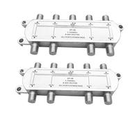Lot de 2 répartiteurs de câble coaxial satellite 8 voies 5-2400 MHz connecteur de type F Fonctionne avec connexion TV analogique/numérique et Internet
