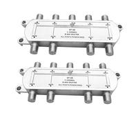 Lot de 2 répartiteurs de câble coaxial satellite 8 voies 5-2400 MHz, fiche type F