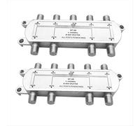 Lot de 2 répartiteurs de câble coaxial satellite 8 voies 5-2400 MHz, prise type F