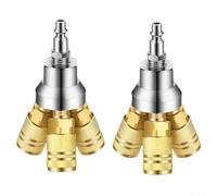 Lot de 2 répartiteurs de tuyau d'air à trois voies avec coupleurs en acier, raccord en fer plaqué cuivre compatible avec type M/D/IM pour compresseur, outils et utilisation en atelier de bricolage