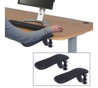 Lot de 2 repose-bras HWC-N75, pour bureau Support pour bras/poignets Repose-poignets Tablette ergonomique réglable Noir