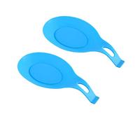 Lot de 2 repose-cuillères en silicone pour cuisine Bleu