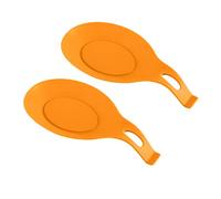 Lot de 2 repose-cuillères en silicone pour cuisine Orange
