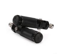 Lot de 2 repose-pieds de moto en alliage d'aluminium - Pédales pliables de type rebond avec adhérence améliorée, filetage de 8 mm, argent/noir, lot de 2 pour VTT, U (noir)