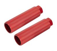 Lot de 2 repose-pieds moletés antidérapants en alliage d'aluminium pour vélo de route - 100 x 28 mm - Convient aux essieux de 3/8" - Support d'essieu avant/arrière - Rouge