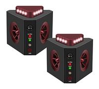 Lot de 2 répulsifs à ultrasons 4 en 1 pour rongeurs et rats avec ultrasons, impulsions, lumières clignotantes, sons de prédateurs, souris d'intérieur et contrôle des rats