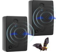 Lot de 2 répulsifs à ultrasons pour chauve-souris d'extérieur pour grenier, appareils dissuasif pour se débarrasser des chauves-souris, répulsif à ultrasons à ultrasons d'intérieur pour garder les