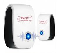 Lot de 2 répulsifs à ultrasons pour souris, moustiques, rongeurs, araignées, cafards, pour la maison, le bureau, l'entrepôt, sans danger pour les enfants et les animaux domestiques, respectueux de
