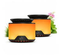 Lot de 2 répulsifs anti-moustiques rechargeables, diffuseur portable avec recharges de citronnelle géraniol menthe poivrée, lumière de patio ambre, USB-C 1500 mAh, 4 cartouches pour terrasse de