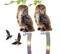 Lot de 2 répulsifs Anti-Pigeons 3D pour effrayer Les Oiseaux avec Cloche et Ruban réfléchissant pour Jardin, fenêtres, Balcon