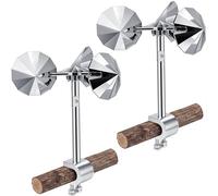 Lot de 2 répulsifs réfléchissants pour oiseaux avec base de serrage réglable, répulsif à oiseaux sans cruauté pour repousse pigeons, moineaux, pics pour clôtures, arbres, poteaux, toit, facile à