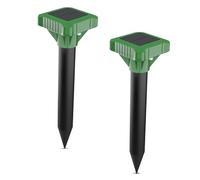 Lot de 2 répulsifs solaires multifonctionnels - Répulsif anti-taupes à ultrasons - Répulsif solaire pour taupes, rongeurs, serpents, campagnols - Idéal pour le jardin, la pelouse, la ferme