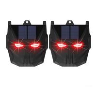Lot de 2 répulsifs solaires pour animaux avec détecteur de mouvement avec lumière rouge pour jardin extérieur pour repousser les lapins, loups, ours, cerfs