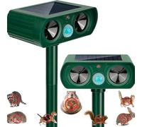 Lot de 2 répulsifs solaires pour chats de jardin, répulsif solaire à ultrasons avec détection de mouvement étanche, convient pour repousser les chats, renards, écureuils, pigeons, rongeurs