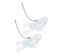 Lot de 2 réservoirs de vidange de salle de bain - Économiseur d'eau - Couvercle à rabat - 7,6 cm - Universels - Bouchons de toilettes à rabat - Valves de chasse d'eau durables - Avec chaîne en acier