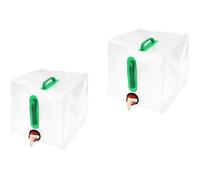 Lot de 2 Réservoirs d'Eau Pliables 20L avec Robinet Sans BPA Alimentaire tanche Pour Camping Randonnée Urgence Usage Extérieur et
