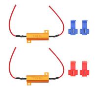 Lot de 2 résistances de charge LED |50 W 8 Ohm corrige l'hyper flash et les codes d'erreur |Module pour clignotants LED/phare/antibrouillard |Construction en métal ABS, facile