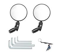 Lot de 2 Rétroviseur vélo, Rétroviseur Bicyclette HD en verre à lentille convexe Miroirs De Vélo MiroirConvexe pour Guidon 360° Réglable Haute Définition Miroir de Guidon Rotatif pour 18-22 mm