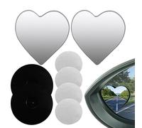 Lot de 2 rétroviseurs à angle droit - En forme de cœur à 360 ° - Sans cadre - Système de détection grand angle - Réglable pour n'importe quelle voiture, camionnette, SUV et camion