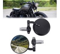 Lot de 2 rétroviseurs convexes pour moto, rétroviseurs extérieurs latéraux, rétroviseur de moto flexible noir - 7/8 pouces -